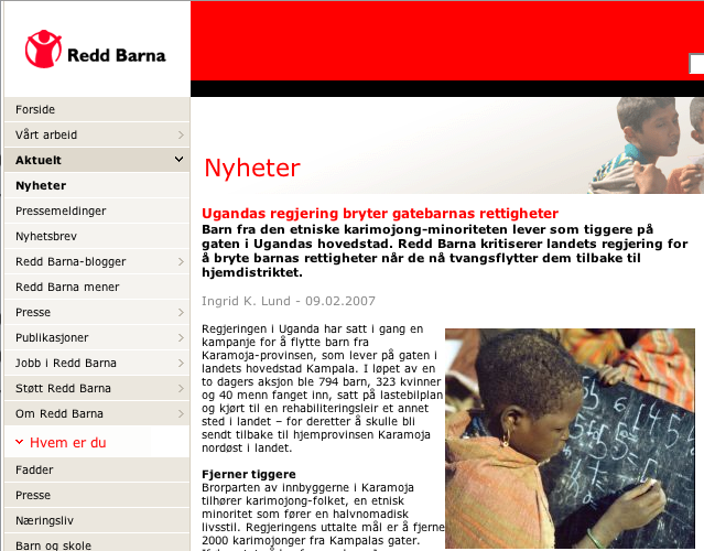 Ugandas regjering bryter gatebarnas rettigheter Ugandas regjering bryter gatebarnas rettigheter